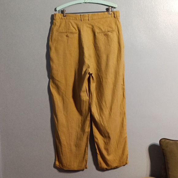 Maltos tan linen & rayon vintage dress slacks 34W - Picture 13 of 17
